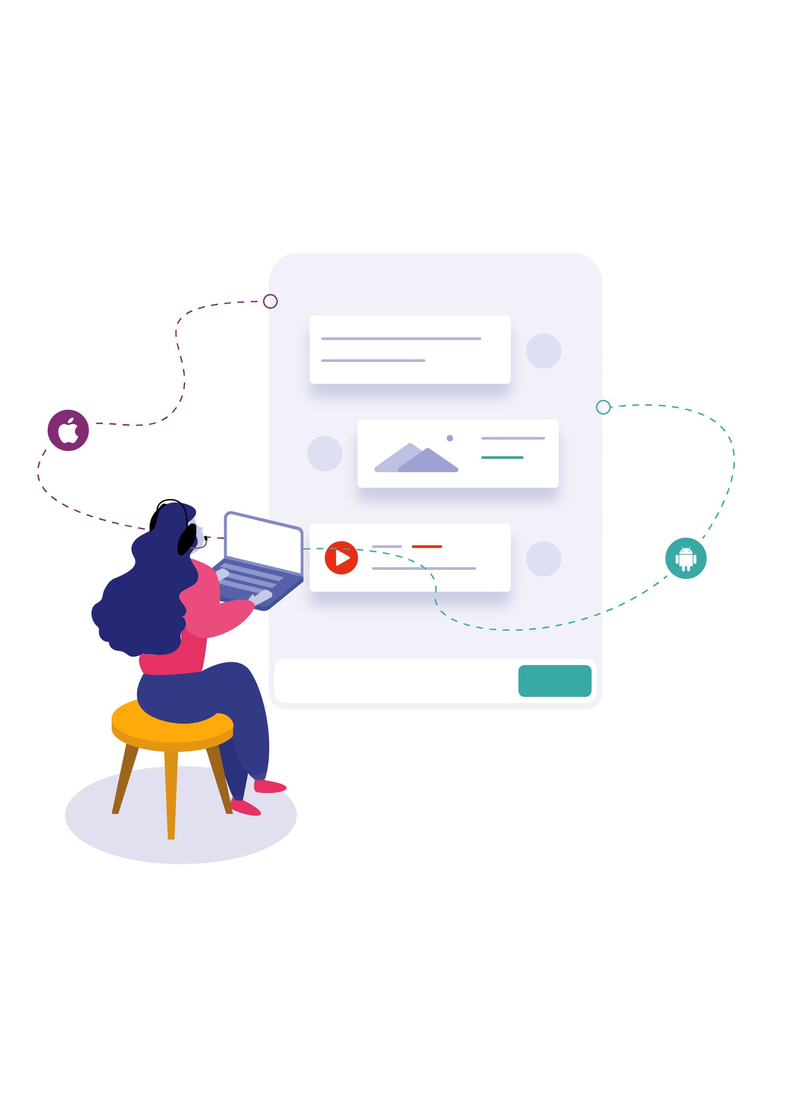 Content creation workflow showing multi-platform publishing