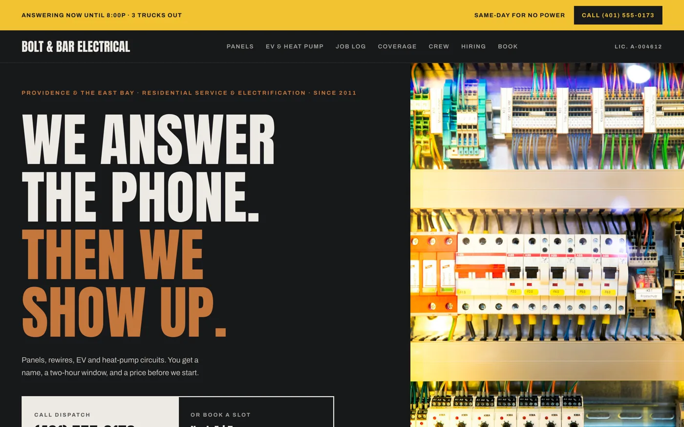Bolt & Bar Electrical website built by Web Liftz