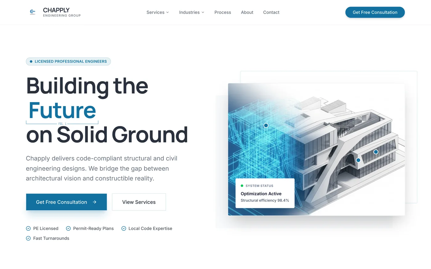 Chapply Engineering website built by Web Liftz
