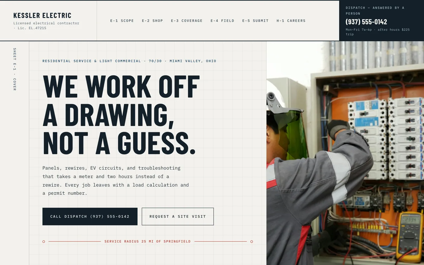 Kessler Electric website built by Web Liftz