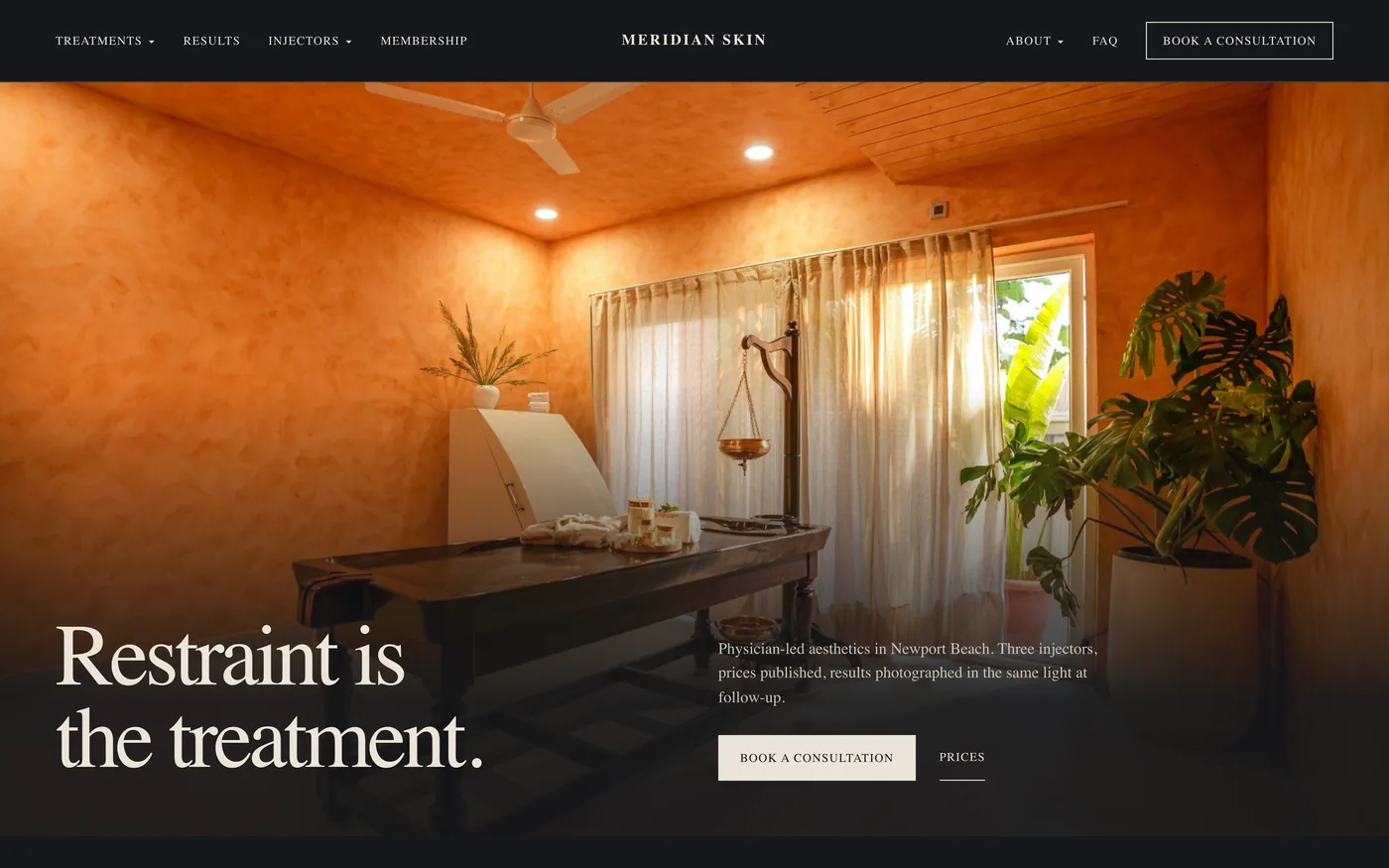 Meridian Skin website built by Web Liftz