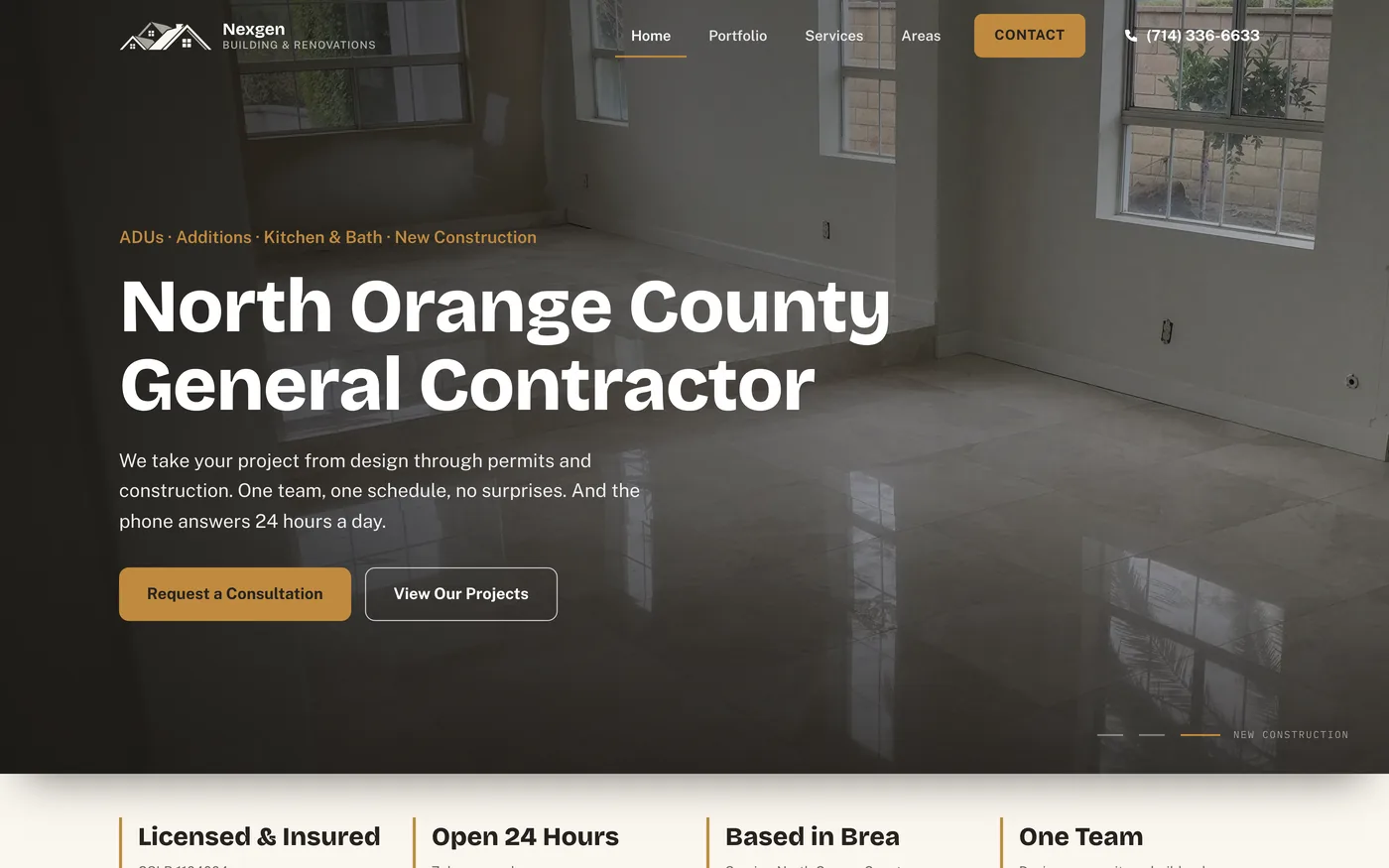 Nexgen Building website built by Web Liftz