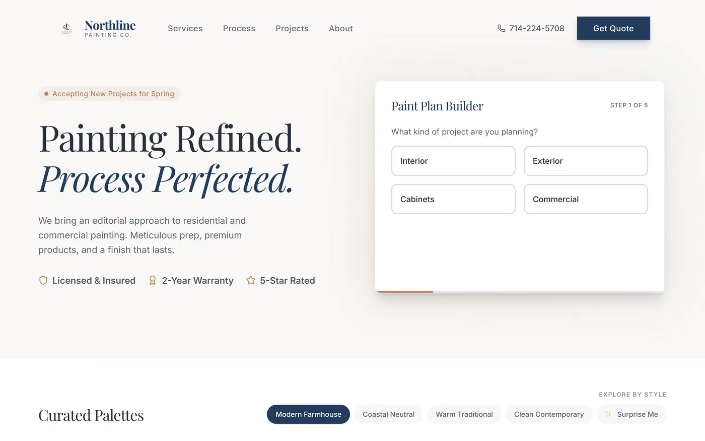 Northline Painting website built by Web Liftz