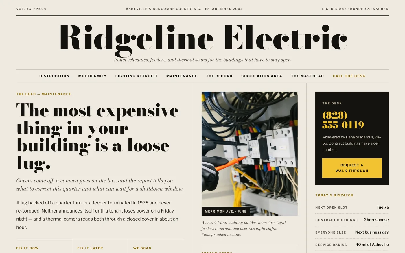 Ridgeline Electric website built by Web Liftz